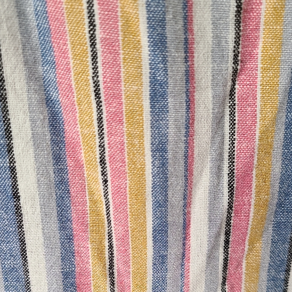 Seven7 Multicolor Striped Wide Leg Palazzo Cropped Linen Blend Pants Size 10 - Picture 10 of 13